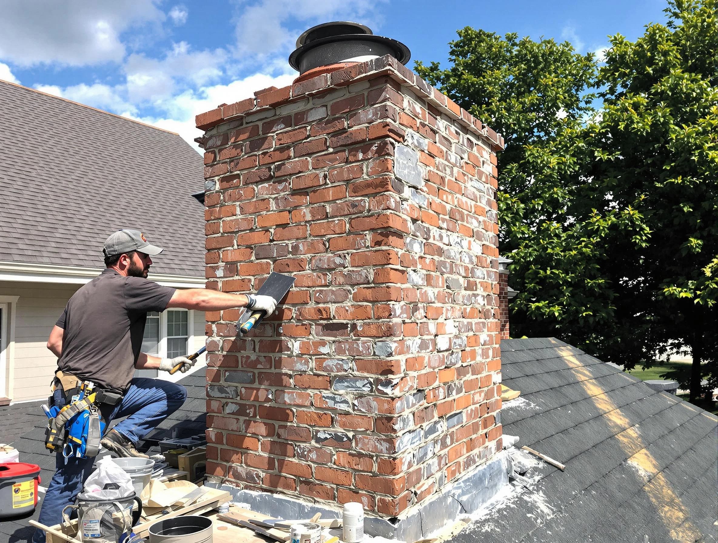 Completed chimney rebuild by North Ogden Chimney Sweep in North Ogden, UT
