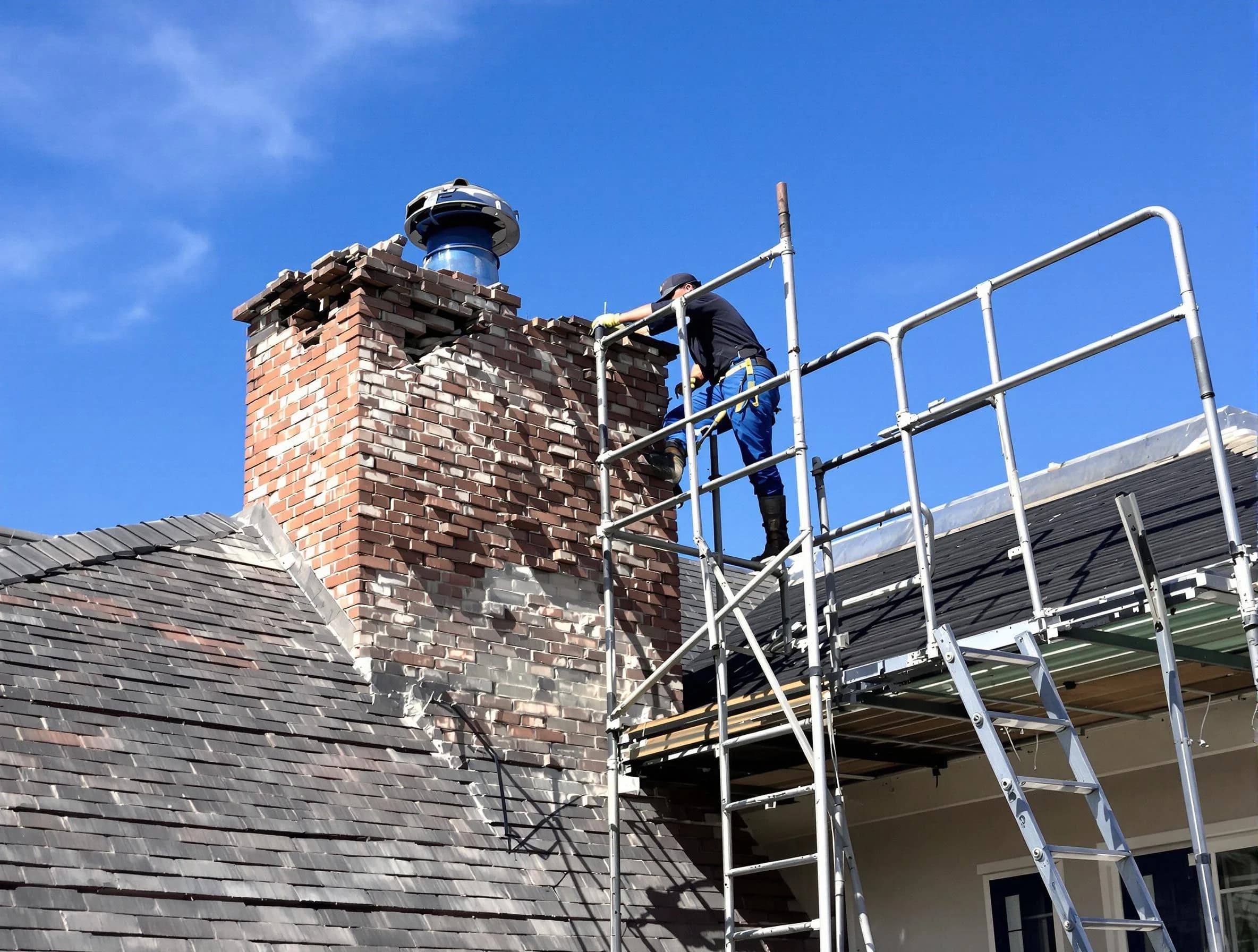 Rebuilding a chimney structure by North Ogden Chimney Sweep in North Ogden, UT