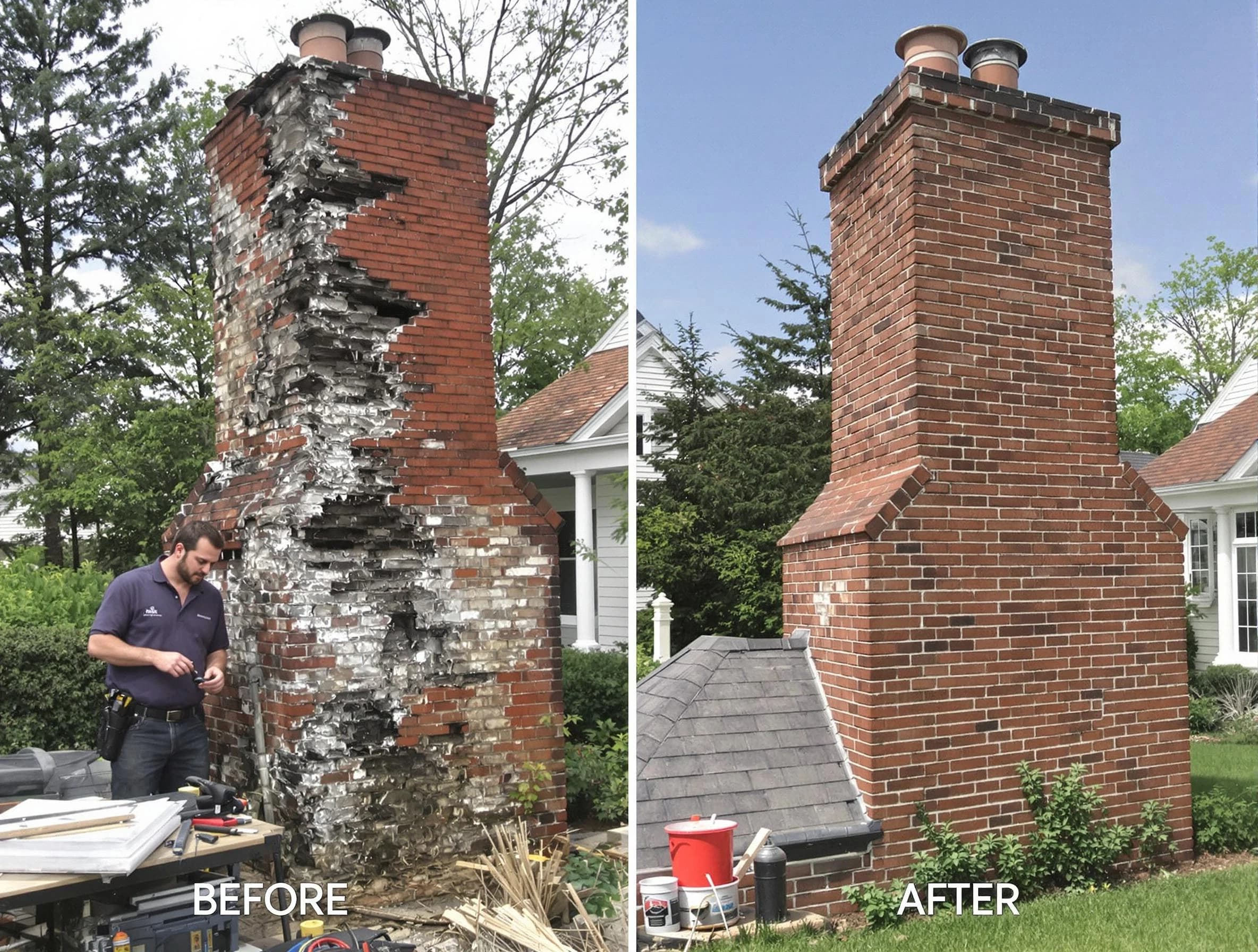 North Ogden Chimney Sweep performing a full chimney restoration in North Ogden, UT