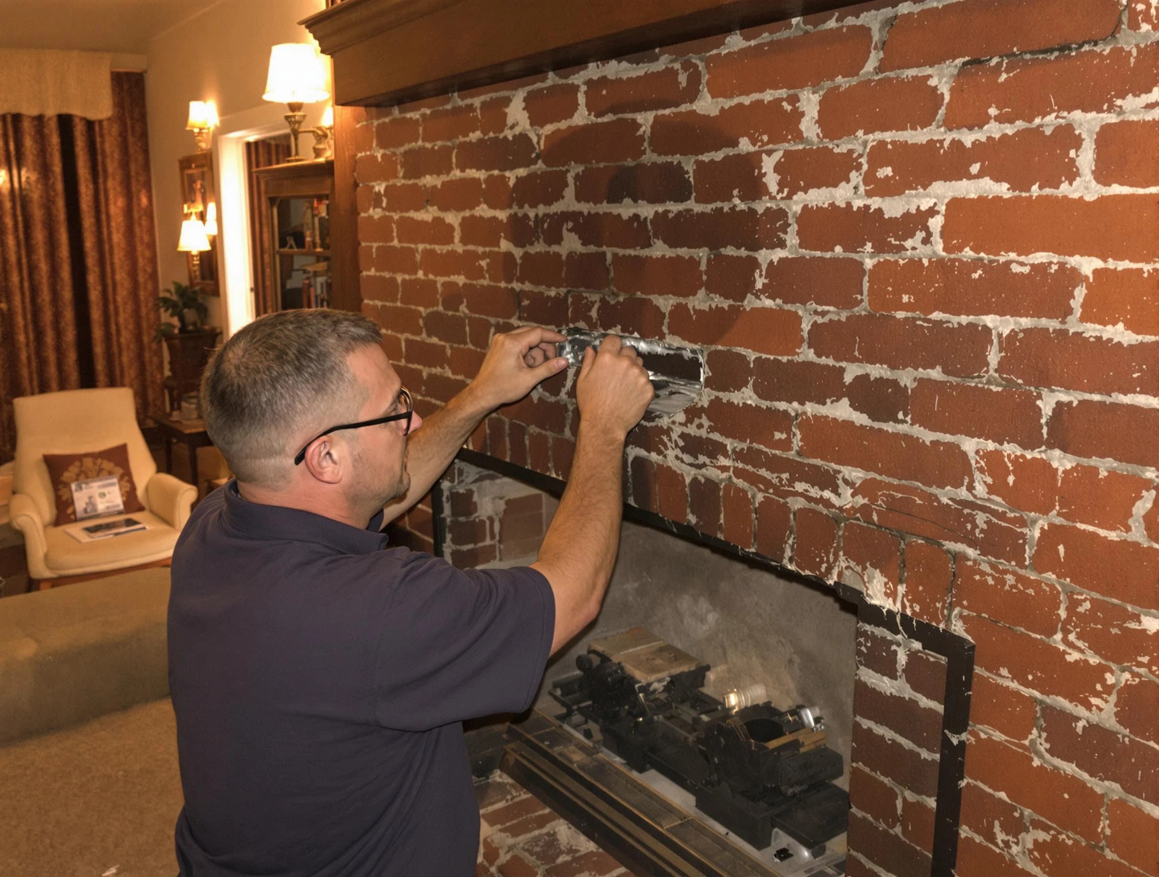 North Ogden Chimney Sweep expert fixing a fireplace in North Ogden, UT