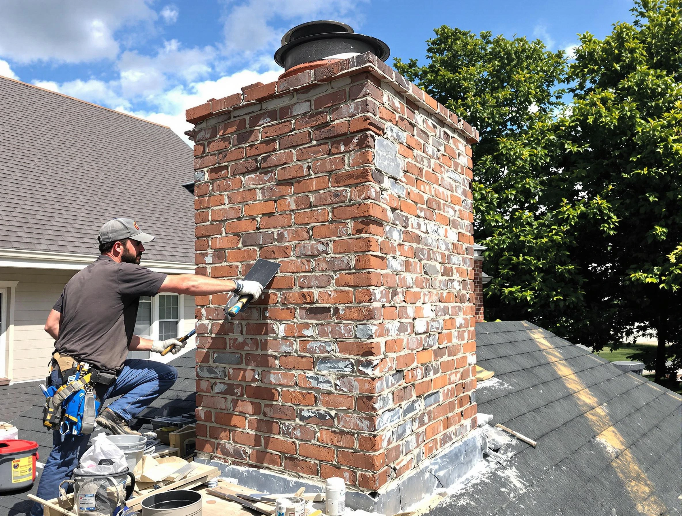 Completed chimney rebuild by North Ogden Chimney Sweep in North Ogden, UT