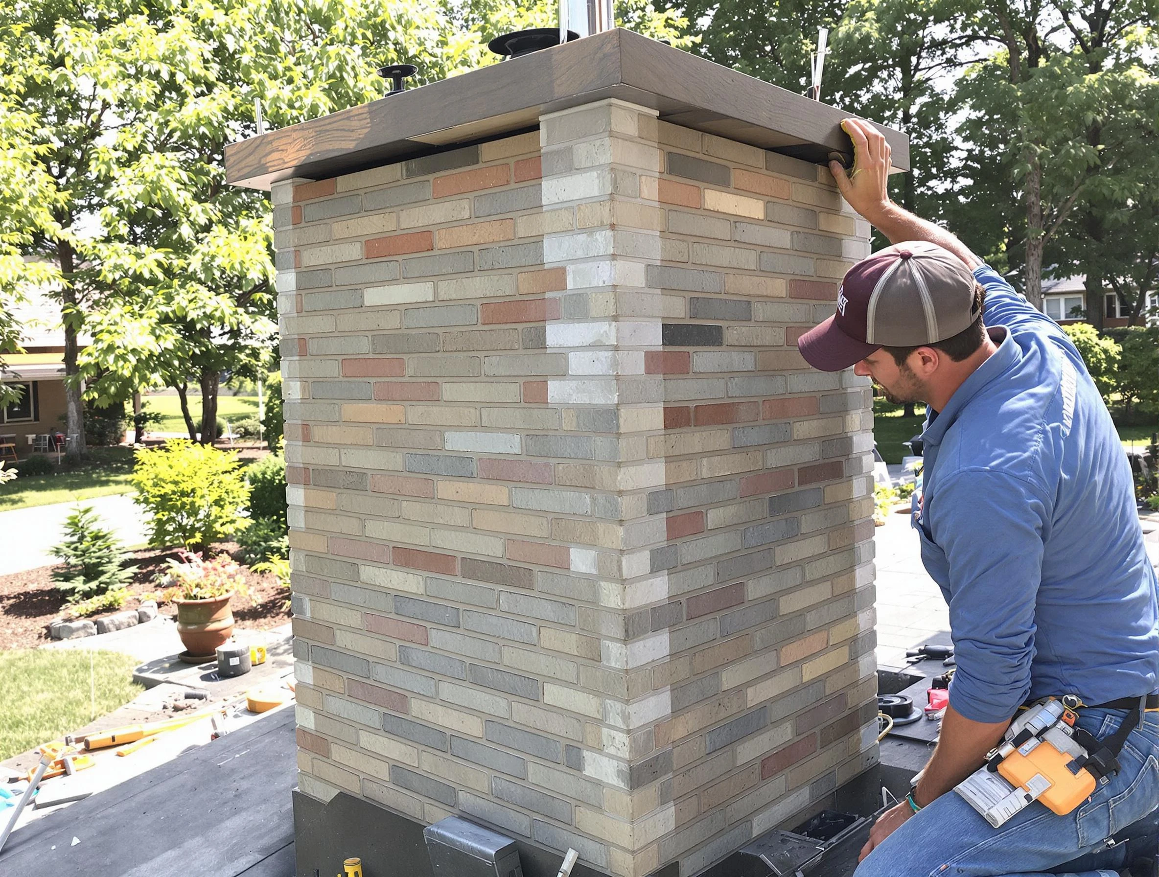 North Ogden Chimney Sweep completing a modern chimney remodel in North Ogden, UT